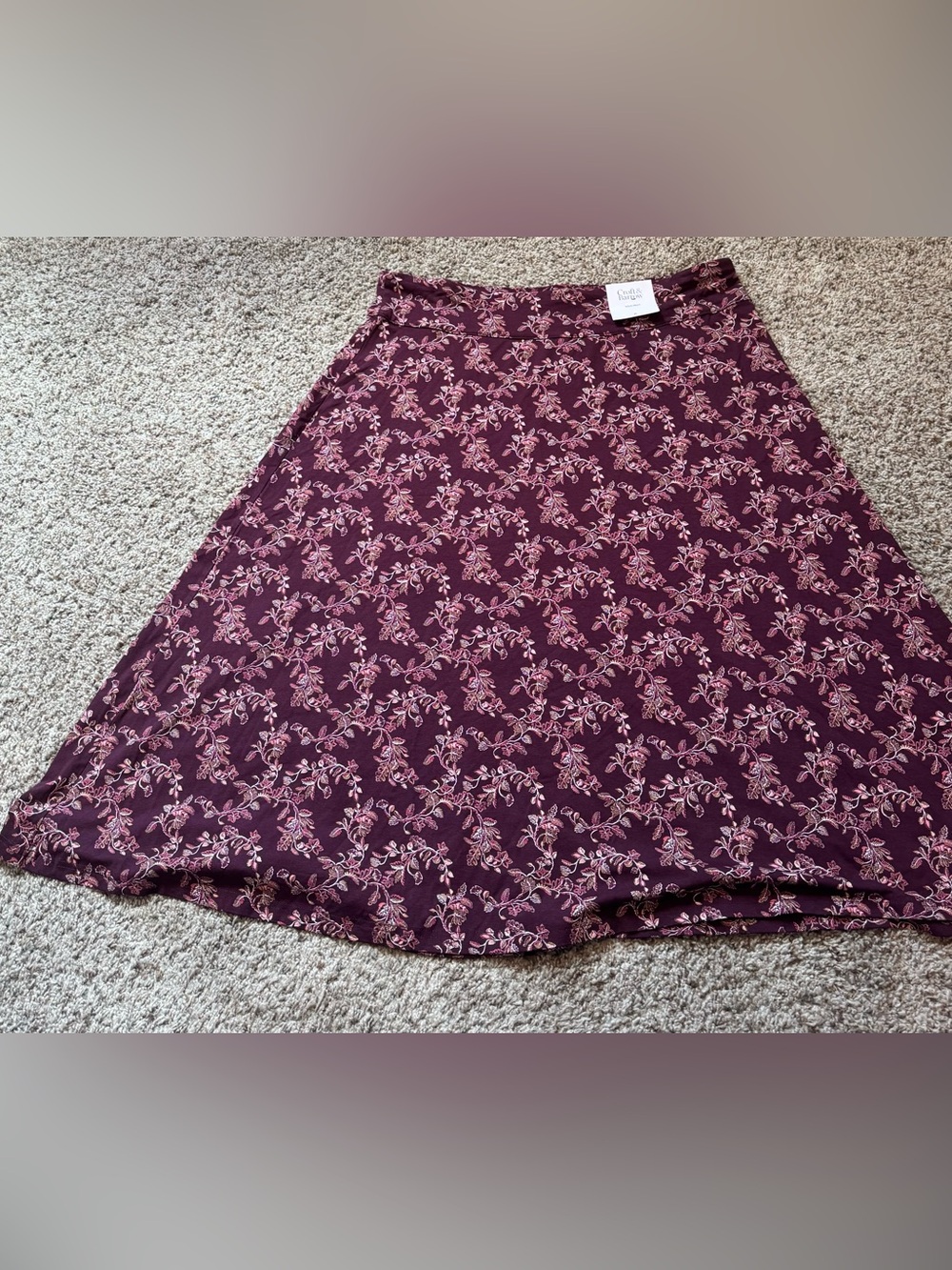 croft & barrow Plum Floral A-Line Skirt